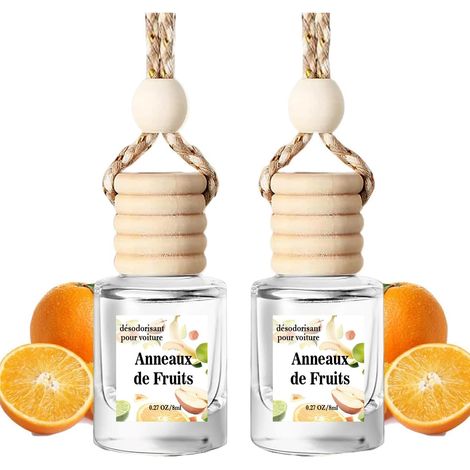 Hanging Car Air Freshener, Essential Oil Diffuser for Car, Durable Car Air Freshener, Car Air Freshener for Women (2Fruit Circles) (1/5)
