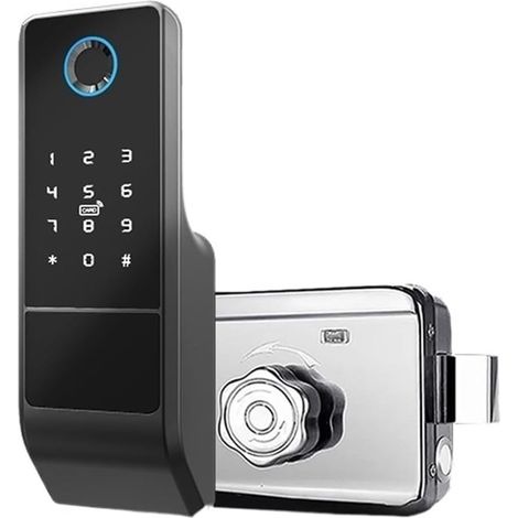 Serrure de porte intelligente Serrure De Porte À Empreintes Digitales, Tuya Wifi Extérieur TTlock, Serrure De Porte Intellinte, Carte IC Numérique, Serrure De Porte Électronique Adaptée À La Maison Et (1/5)