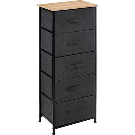 Mobile alto tissa con 5 cassetti grigio scuro - 5five