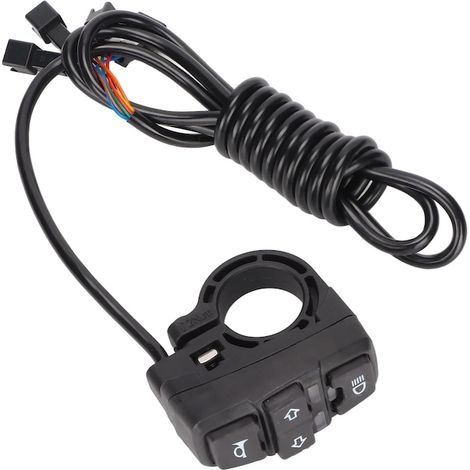 Interrupteur moto DK336, 3in1, IPX4, pour guidon avec diamètre 22,5mm, ABS, commande lumière/corne/signal (1/5)