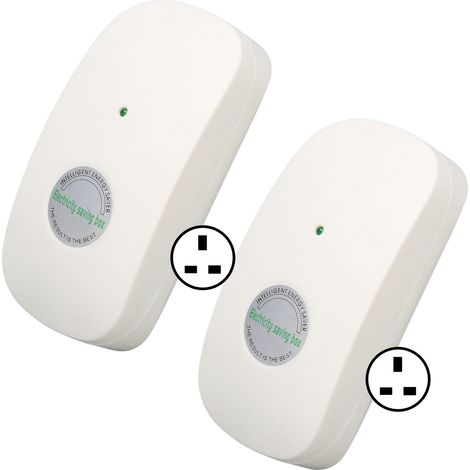 Lot de 2 boîtiers électriques intelligents économiseurs d'énergie, stabilisateurs de tension domestique, dispositif d'économie d'énergie, prise britannique AC 90-250V