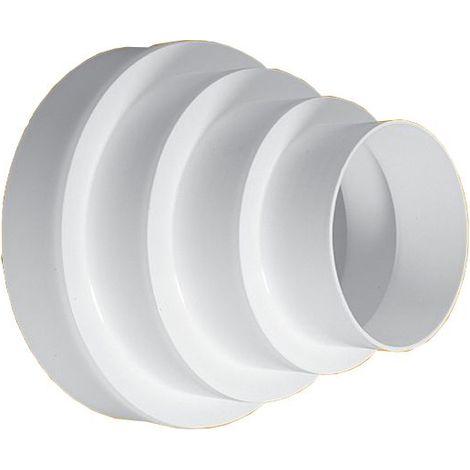 Réduction tuyau de ventilation rond 80-160 mm – Raccord VMC en plastique – Pour systèmes de ventilation – Installation facile – (1/3)