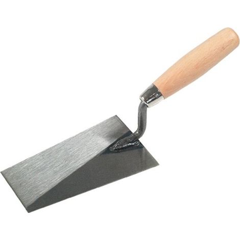 Truelle à crépi bernoise longueur 140 mm largeur 80 mm inoxydable, trempé, manche en hêtre acier