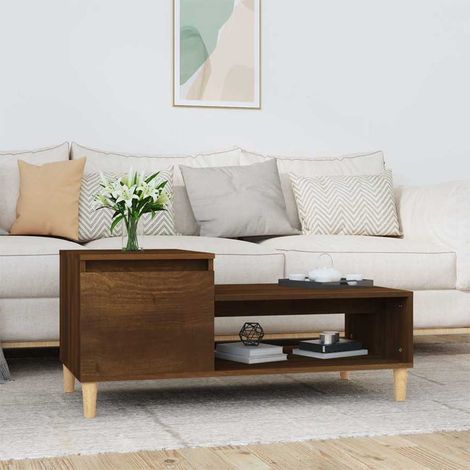 vidaXL Coffee Table Brown Oak 100x50x45 cm Engineered Wood (1/5)