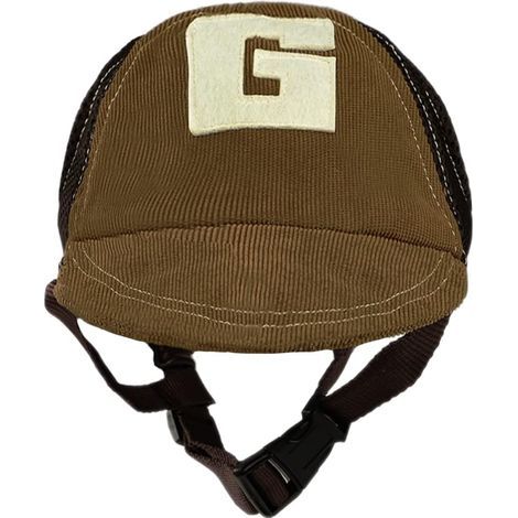Casquette de Baseball pour Chien Chapeau Contre Le Soleil Réglable avec Trous d'oreille pour Chien Casquette Visière pour Chiot(Large,brun café) (1/5)