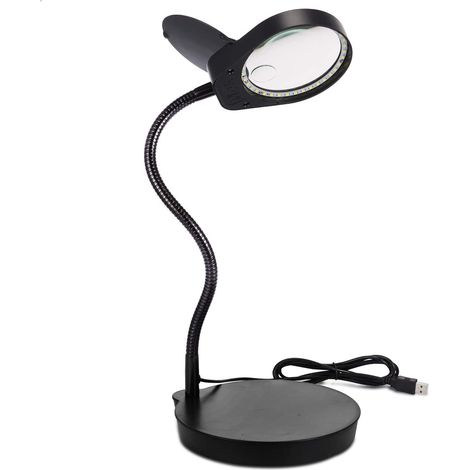 Loupe sur Pied,3X 10x Lampe loupe,loupe eclairante et Support, LED Lampe loupe sur Pied,pour la Lecture, Personnes âgées en Train de Lire, Les Loisirs, Le Bricolage [Classe énergétique A+] (1/5)