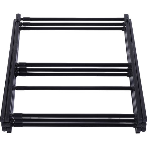 Étendoir à linge extensible en acier au carbone, 3 niveaux, pliable et portable, pour vêtements et serviettes, noir (1/5)
