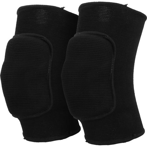 2 coussinets de protection pour genoux, rembourrés éponge, genouillères pour danse yoga gymnastique, tout noir (1/5)