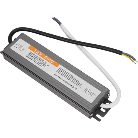 Alimentation LED étanche 80W ultra-mince, entrée AC 110-250V 50/60Hz, sortie DC 12V pour éclairage (1/5)