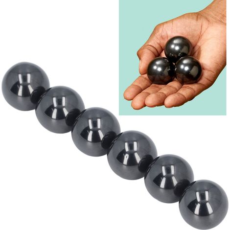 Lot de 30 billes magnétiques noires en ferrite, aimants sphériques de 16 mm, idéales pour soulager l'agitation et l'anxiété, pour adultes et au bureau. Pochette en tissu incluse. (1/5)