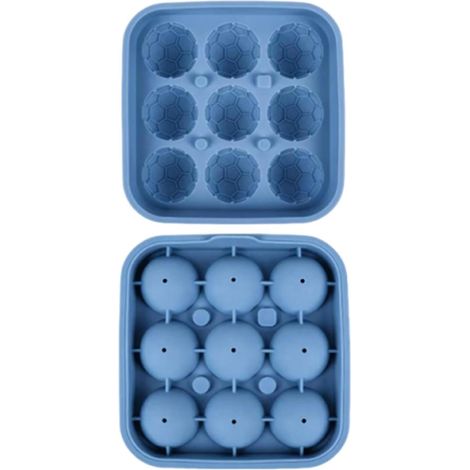 Silikon-Eiswürfelform, Fußball-Design, 9 Mulden Leicht zu lösende Eiswürfelform für Küche, Bar, Sommerparty, Spieltag, erfrischenden Whisky (1/5)
