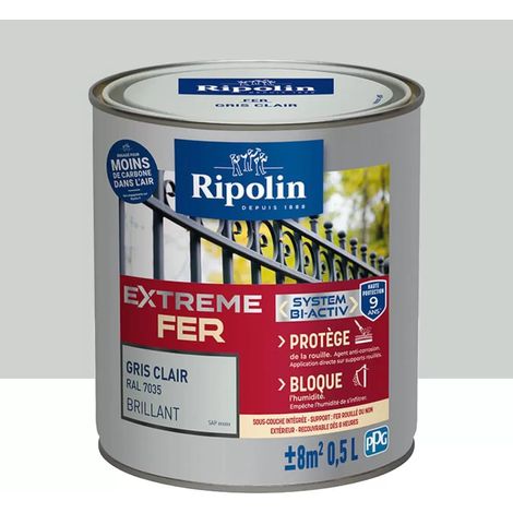 Peinture Fer RIPOLIN Extreme Fer Bi-Activ Gris Clair 0,5 L (1/3)