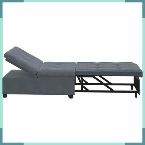 Canapé-lit - 42008595 - Gris foncé - Velours - Convertible 1 place 194 x 67 x 82 cm (1/5)