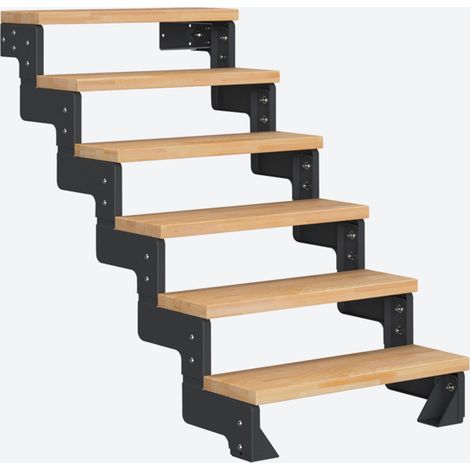 Dolle Modultreppe Gardentop Innen Buche 6 Stufen 108-132cm Geschosshöhe 85cm Stufenbreite ohne Geländer (1/4)