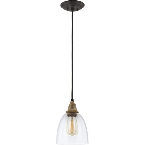 Pendellampe Deckenleuchte Hängelampe Esszimmerlampe Stahl Glas Holz D 16,2 cm