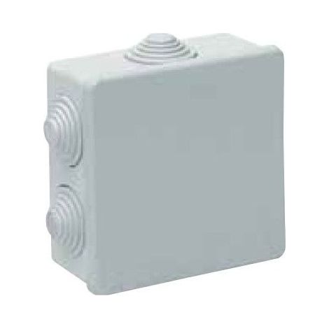 Quadratischer wasserdichter Anschlusskasten IP55 80x80x35mm mit 7 Konen und grauem Druckdeckel SOLERA 604 (1/2)