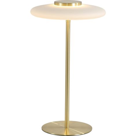 Searchlight Record Lampe de table LED intégrée, dorée, verre blanc, 8 W, 3000 K (1/5)