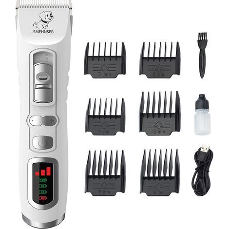 Tondeuse Chien Professionnelle avec Écran LCD, Tondeuse Chien Poil Long Épais, Tondeuse pour Chien Chat sans Fil, Kit Toilettage Chien, Lame Détachable Céramique 4h d’Utilisation (1/5)