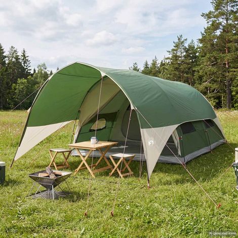 vidaXL Tunnel Tent with Rainfly Water-Resistant 10 personne Vert (1/5)