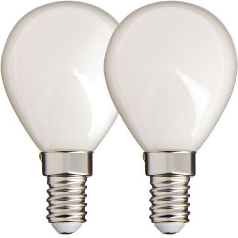 2er-Pack LED-Filament-Glühbirnen, milchglasartig, E14 (P45), 470 lm, entspricht 40 W, warmweißes Licht (2700 K) – ideal für Kronleuchter, Wandleuchten und dekorative Leuchten