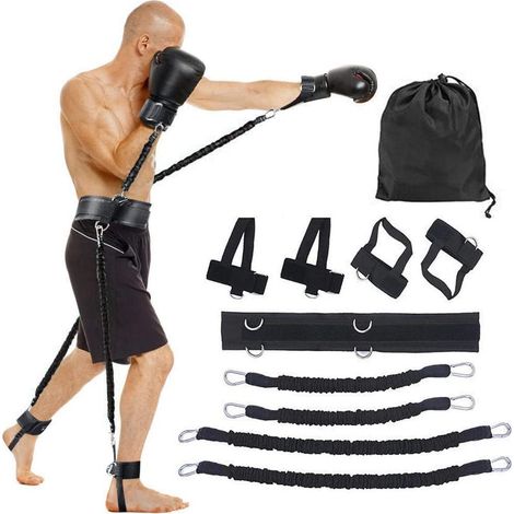 Bandes de résistance pour le fitness et l'entraînement des jambes et des bras (boxe, muay thaï, gym, etc.). (1/4)