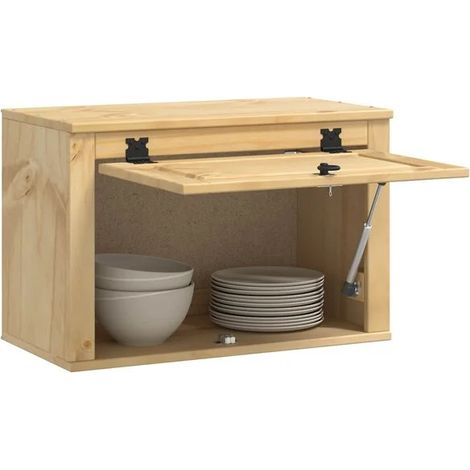 Armoire en Bois Massif de Pin, Couleur Miel, Style Chalet, 60 x 32 x 40 cm (1/5)