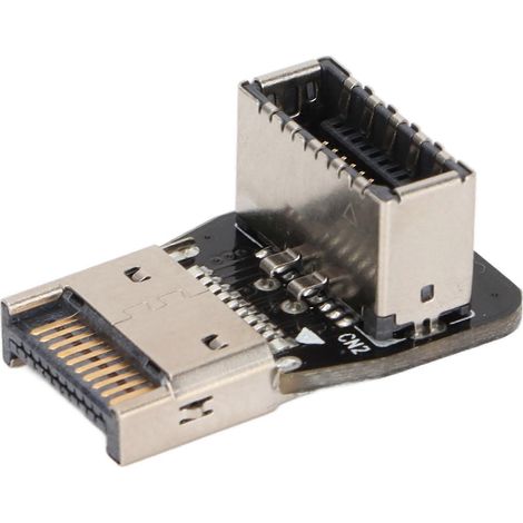 Adaptateur USB pour panneau avant, carte mère USB 3.1, coude à 90 degrés, interface TYPE-E, port avant TYPE-C, faisceau de câbles déjà installé. (1/5)