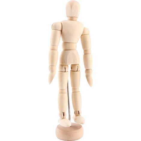 Modèle masculin en bois articulé 5,5 pouces pour dessin et bricolage, figurine en bois d'artiste mannequin mobile. (1/5)