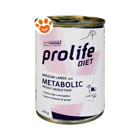 Prolife Dog Diet Veterinary Metabolic Weight Reduction Medium Large - Prolife Dog Diet Veterinary Metabolic Weight Reduction Medium Large - Lattina Da 400 Gr