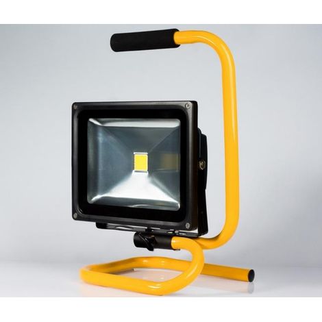 Proyector LED Volteno 30W Portátil, iluminación eficiente para exteriores, camping y trabajos al aire libre, batería recargable, sin cables