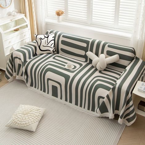 Été - Vert 180X230 Coussin de canapé monobloc, housse de canapé intégrale anti-griffures de chat, adaptée à toutes les saisons, serviette/housse de canapé (1/4)