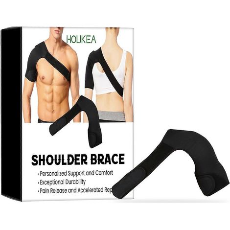 Orthèse d'épaule ajustable pour hommes et femmes, idéale en cas de rupture de la coiffe des rotateurs, tendinite, luxation, tendinite acromio-claviculaire ou bursite. (1/4)