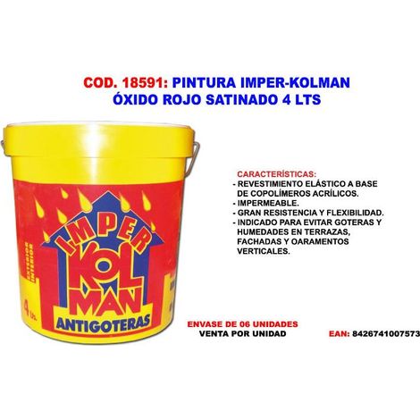 SIFER sifer pintura impermeab antigotera rojo grana sat 4 lt.