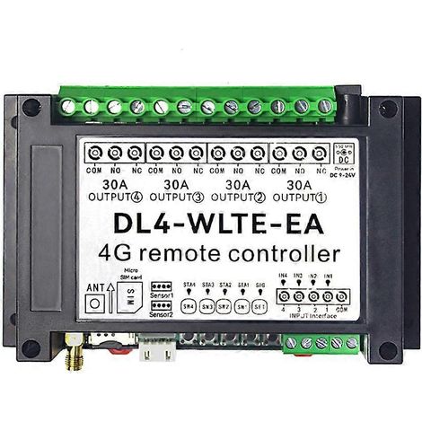 Sans fil Intelligent 4G LTE contrôleur 30A relais Output 4 canal SMS GSM APP Remote commande pour Gate porte Opener (1/5)