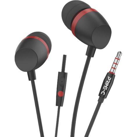 Écouteurs intra-auriculaires en silicone souple avec microphone, connecteur 3,5 mm - noirs