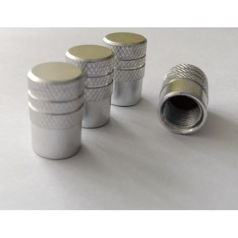 4 Stück Aluminium-Ventilkappen für Reifen, silberfarben FLZ.RAZ294