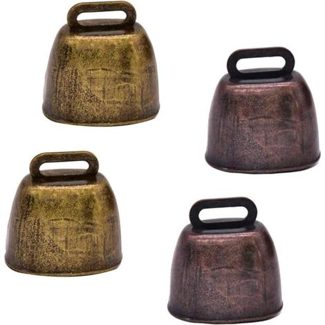 Cloches en métal pour vaches, cloches en cuivre, cloches de berger, cloches de ferme, accessoires de bureau sur le thème de l'agriculture, ornements artisanaux, bronze vert et rouge (1/5)