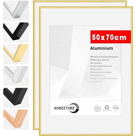 Bilderrahmen 50x70 cm Gold Aluminium 2x Alu Gold 50x70cm 2x (1/5)