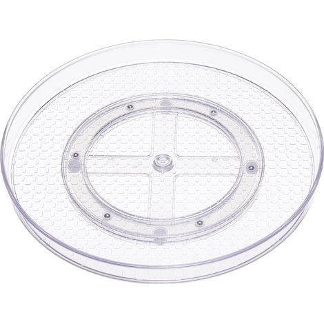 Set mit 2 drehbaren Aufbewahrungstabletts, transparent, 30,5 cm