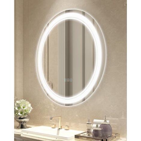 Miroir de salle de bain rond à LED - 60 cm miroir de maquillage (1/5)