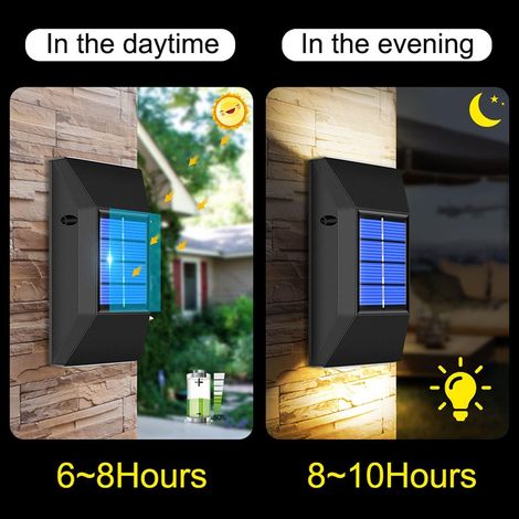 Projecteur solaire d'extérieur à 6 LED, lumière chaude, étanche IP65, pour jardin, terrasse, etc., 2 unités-AquaForge