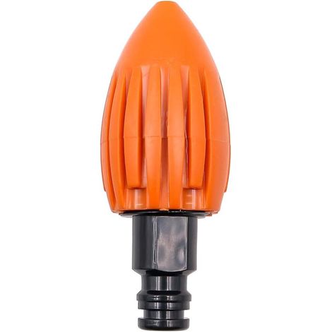 (Orange) Buse de nettoyage d'égouts Water Rocket, buse de nettoyage d'égouts haute pression, buse de nettoyage de drain à connexion rapide, convient aux tuyaux d'arrosage. (1/5)