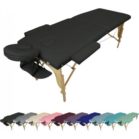 Table de massage pliante 2 zones en bois – Panneau Reiki – Housse de transport – Revêtement similicuir – Support jusqu'à 250 kg – Vivezen