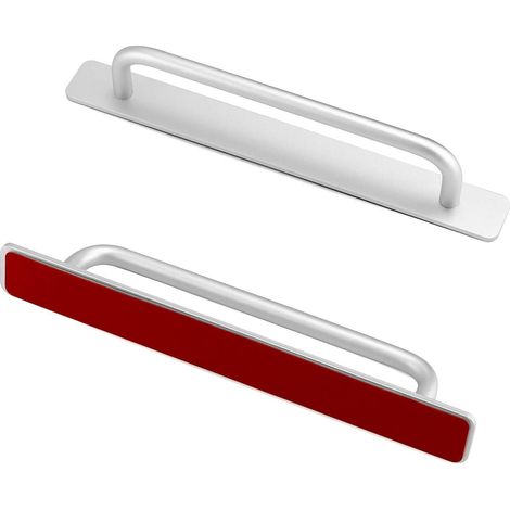 2 poignées de porte autocollantes en alliage d'aluminium pour portes coulissantes, sans perçage, 210 x 25 mm (1/5)