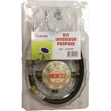 Gurtner – Coffret gaz inverseur propane 2 bouteilles 6kg/h – Détendeur limiteur pression 1,5 bar – Lyres 35 cm – Raccord double femelle