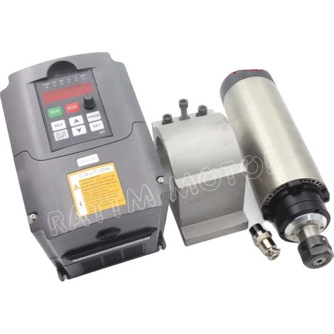 Moteur de broche refroidi par air 2,2 kW, haute vitesse jusqu'à 24000 tr/min, design compact 80x230 mm (1/2)