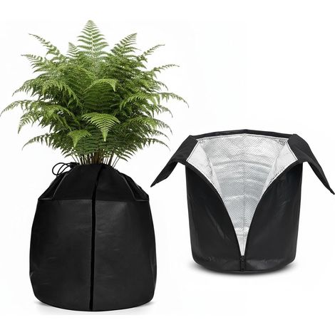 Protection Isotherme pour Pot de Fleurs 45x50 cm - Paire de Housses Anti-Gel d'Extérieur Réutilisables avec Zip (1/5)