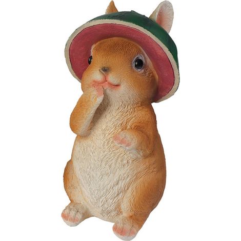 Statue Lapin - Résine Polyresine - Décoration Extérieure Jardin Intérieur - Cadeau Fêtes Noël - Lot de 3 (1/5)