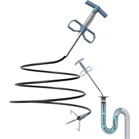 Flexible Drain Tool, Spiral Grabber Claw, Bendable Pipe Reacher, Heavy Duty Bathroom Kitchen Sink Cleaner, Efficient Toilet Shower Sewer Line Unclogger, Clog Remover for Bathtub, Drain, Plumbing (1/5)