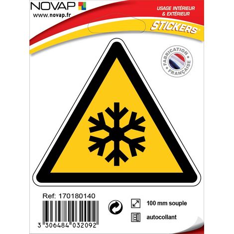 Panneau Danger basse température - Adhésif Triangle 100mm - 4032092